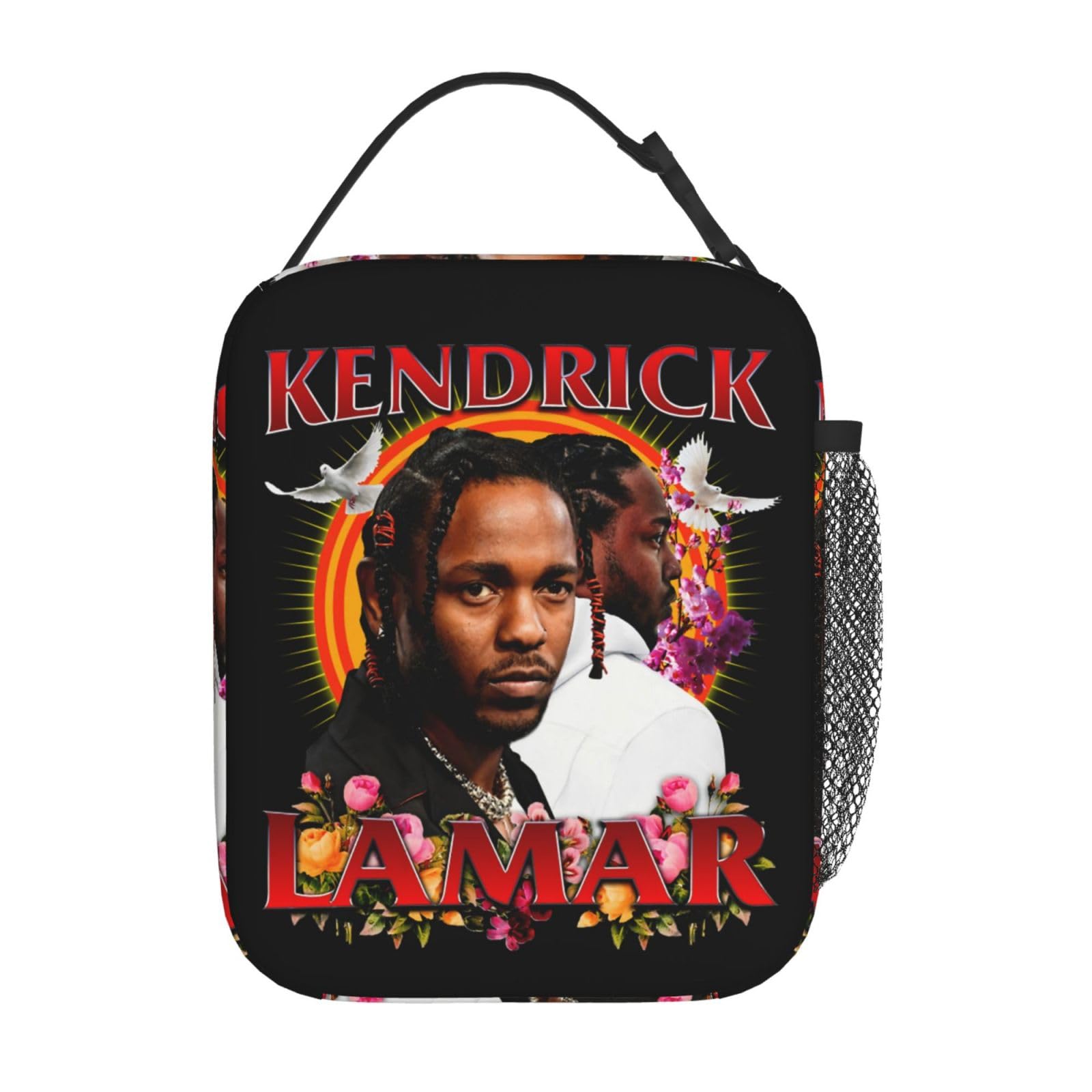 Kendrick Music Lamar Lunch Bag Insulated Portable Lunch Bags Reusable Lunch Tote Handheld Lunch Pouch Leakproof Bento Box for Women Man