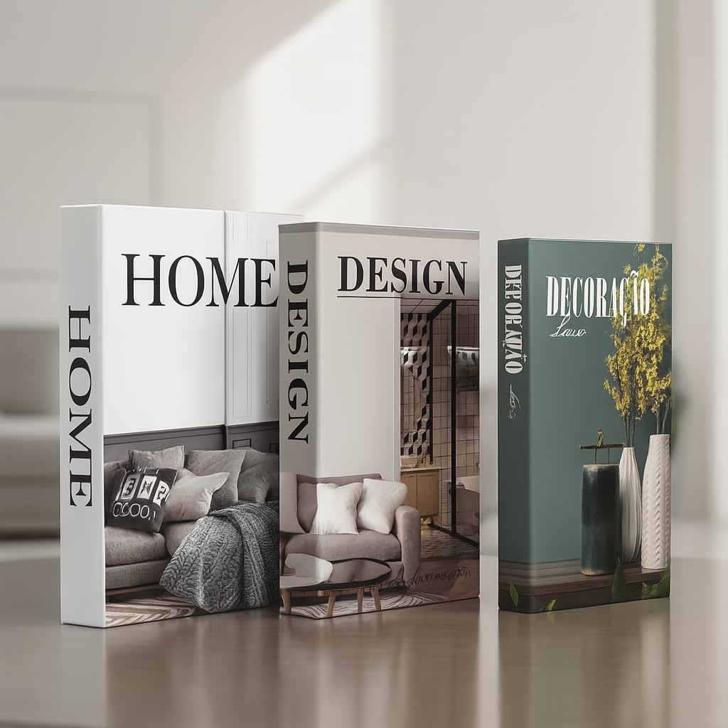 Livro Decorativo Caixa Porta Objetos Kit 3 Unidades Decoração Sala