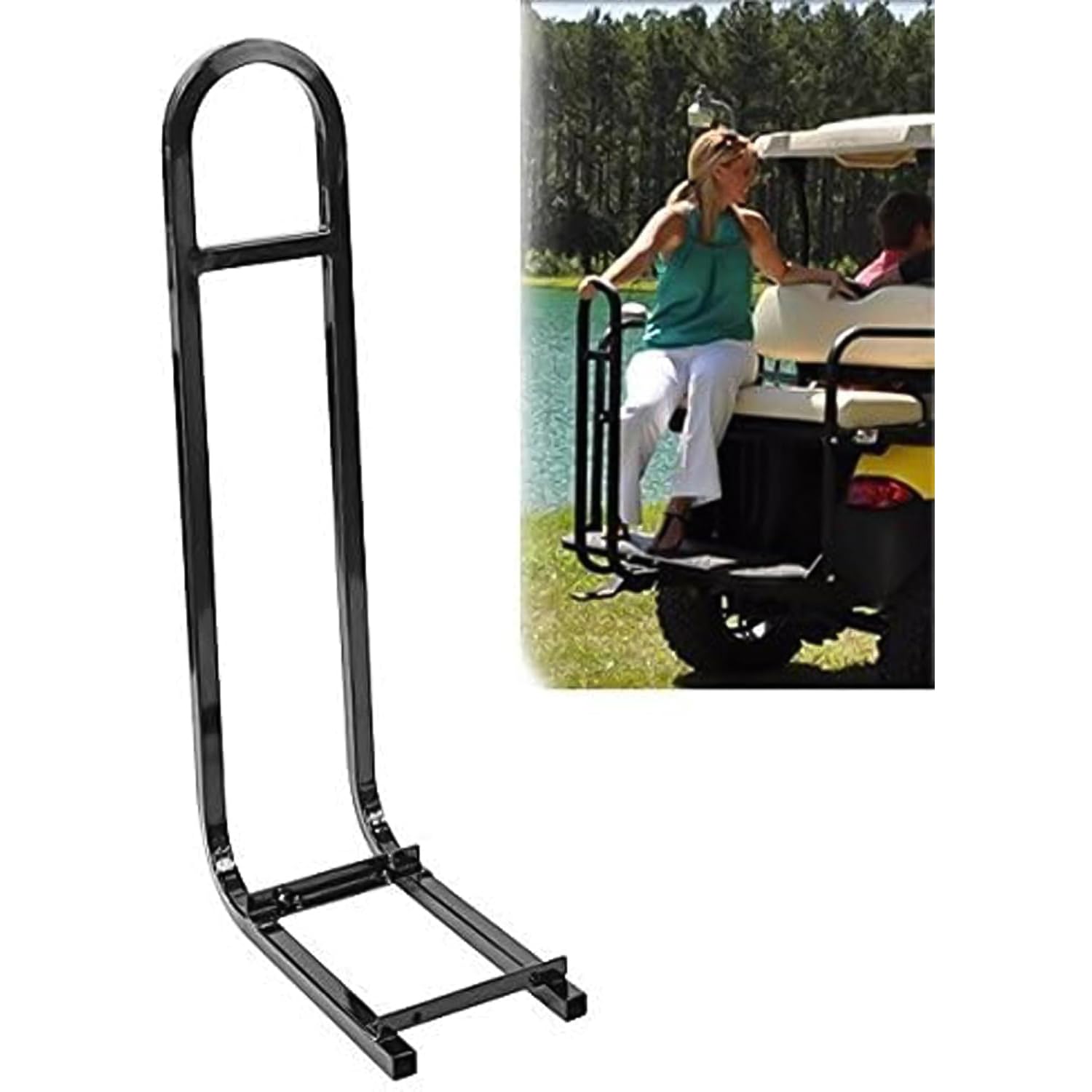 Huskey Parts Company Golf Cart Rear Seat Safety Grab Bar Hand Rail Fits Club Car EZGO Yamaha Golf Car| One Solid Piece