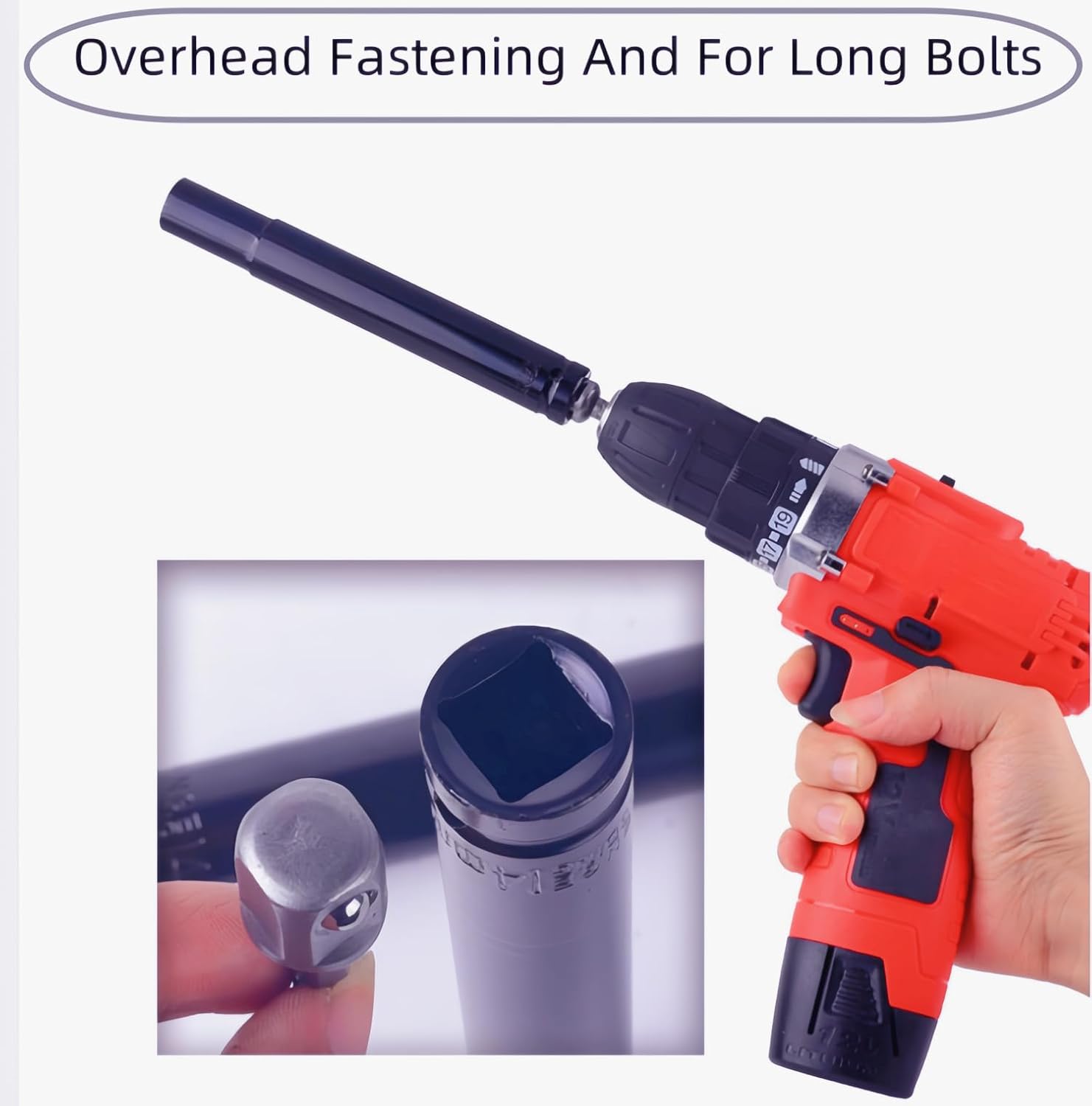 9/16"(14mm) Power Nut Driver Nut Runner Hollow Socket,with1/4" Hex Shank Fit Long Bolts and Ductwork Power Nut Driver for Overhead Fastening Applications Operations