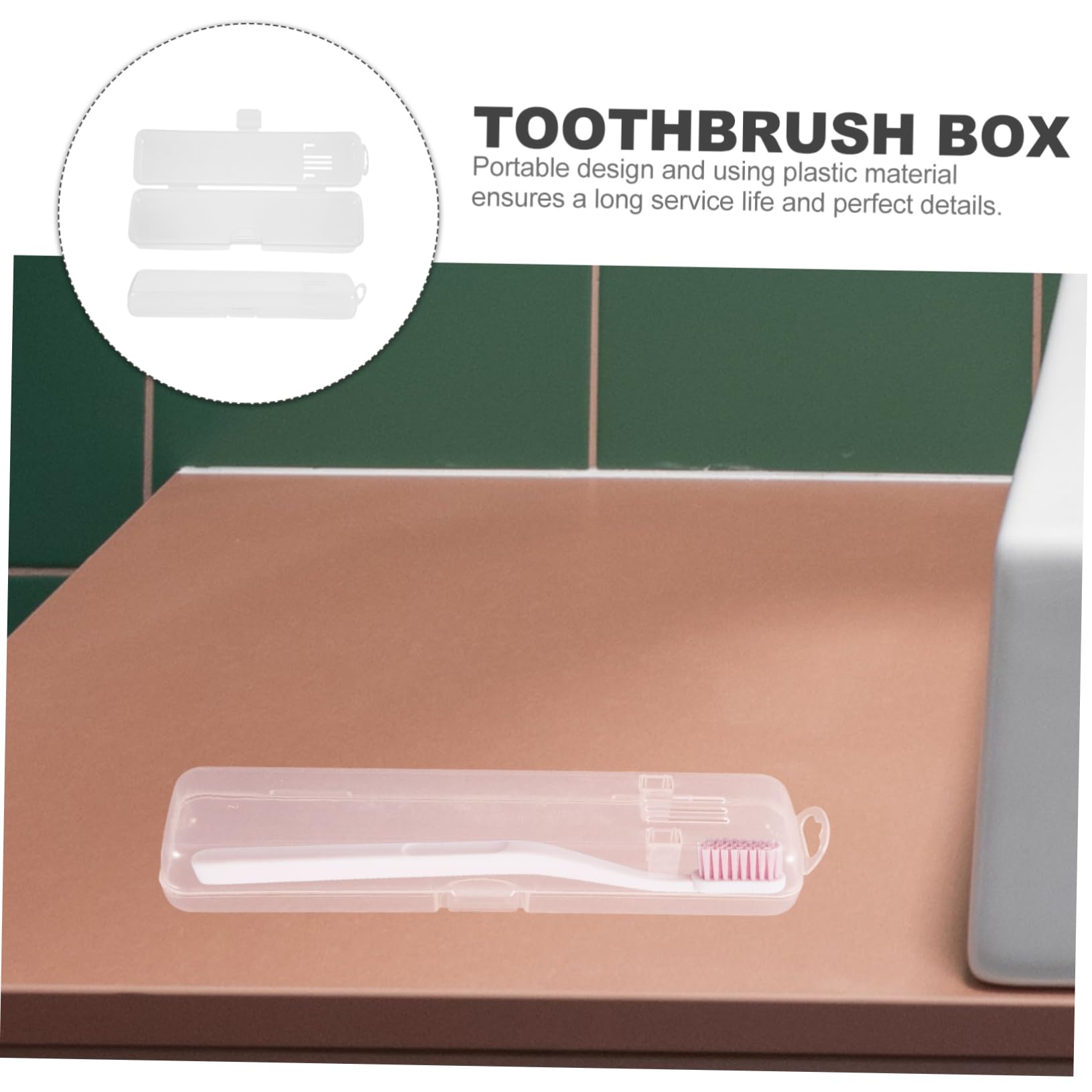 GOOHOCHY 2Pcs Portable Toothbrush Case Transparent Travel Toothbrush Holder Lightweight Toothbrush Protector Cover for Home Travel Use for Toothbrush Toothpaste Storage