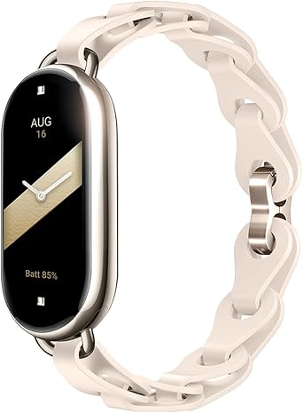 XIHAMA Silicone Strap Compatible With Xiaomi Smart Band 8/9/10, Ring Buckle Replacement Watch Band for Xiaomi Mi Band 9/10Ladies Women