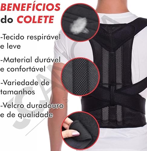 Colete Corretor de Postura Coluna Cinta corrige postura suporte costas ajustável Alívio de Dores Clá