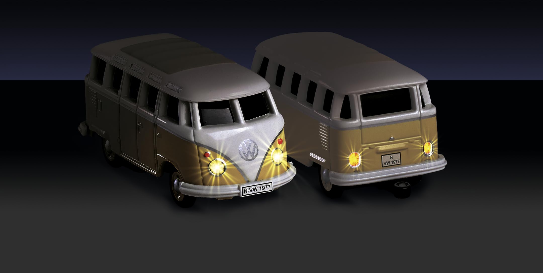 Carson 500504164 1:87 VW T1 Samba Bus mit Wohnwagen 2.4GHz 100% - Fahrfertiges Modell, RC Auto, H0 Auto,RC Modell,Diorama Fahrzeug