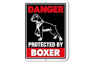 Honey Dew Gifts Danger Protected Boxer Metal Aluminum Sign