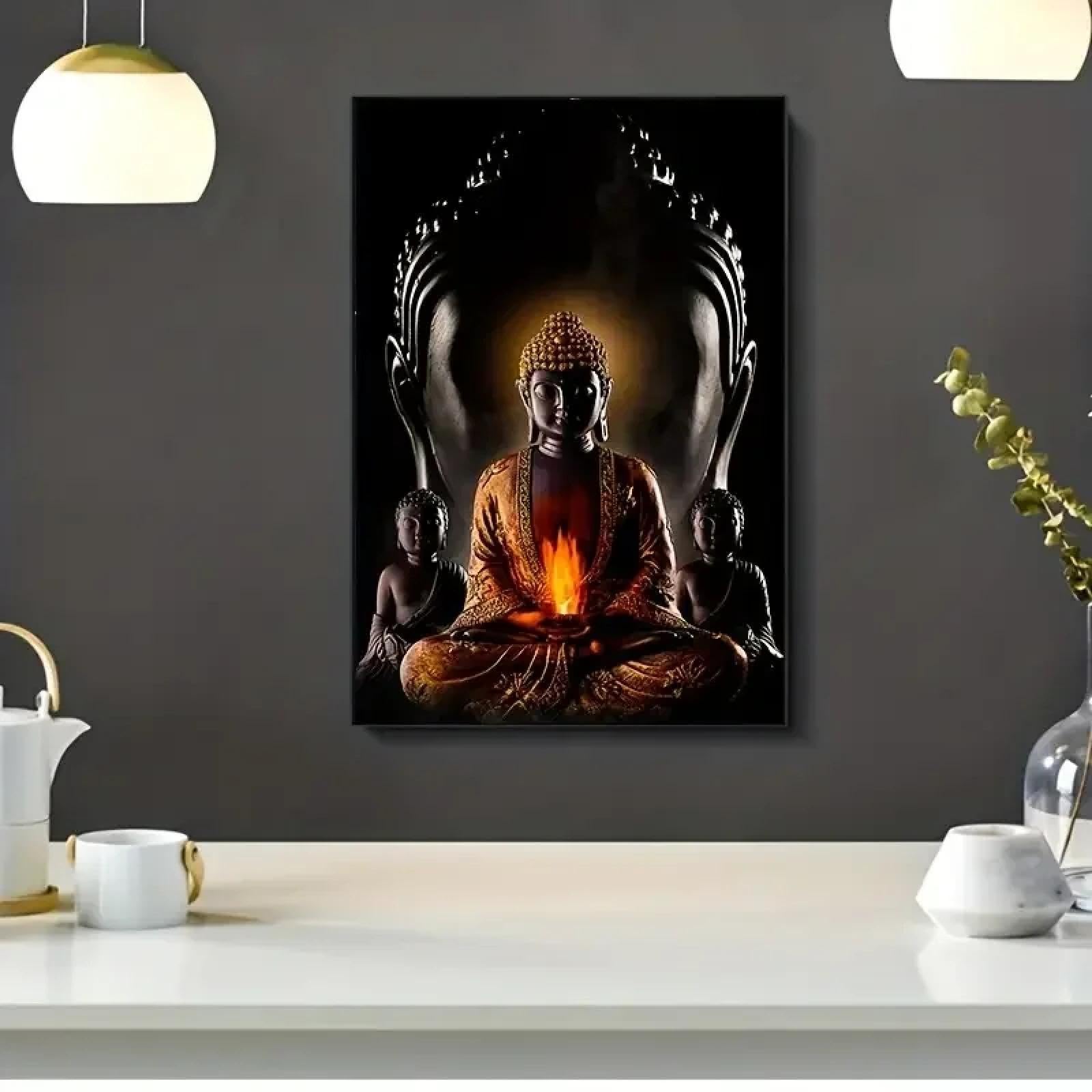 lianyibo 1 pezzo HD Olio, dipinto a caldo Zen Buddha Tela Pittura, per la decorazione della casa Foto da parete, poster di arredamento per la famiglia 60x105 cm Senza cornice