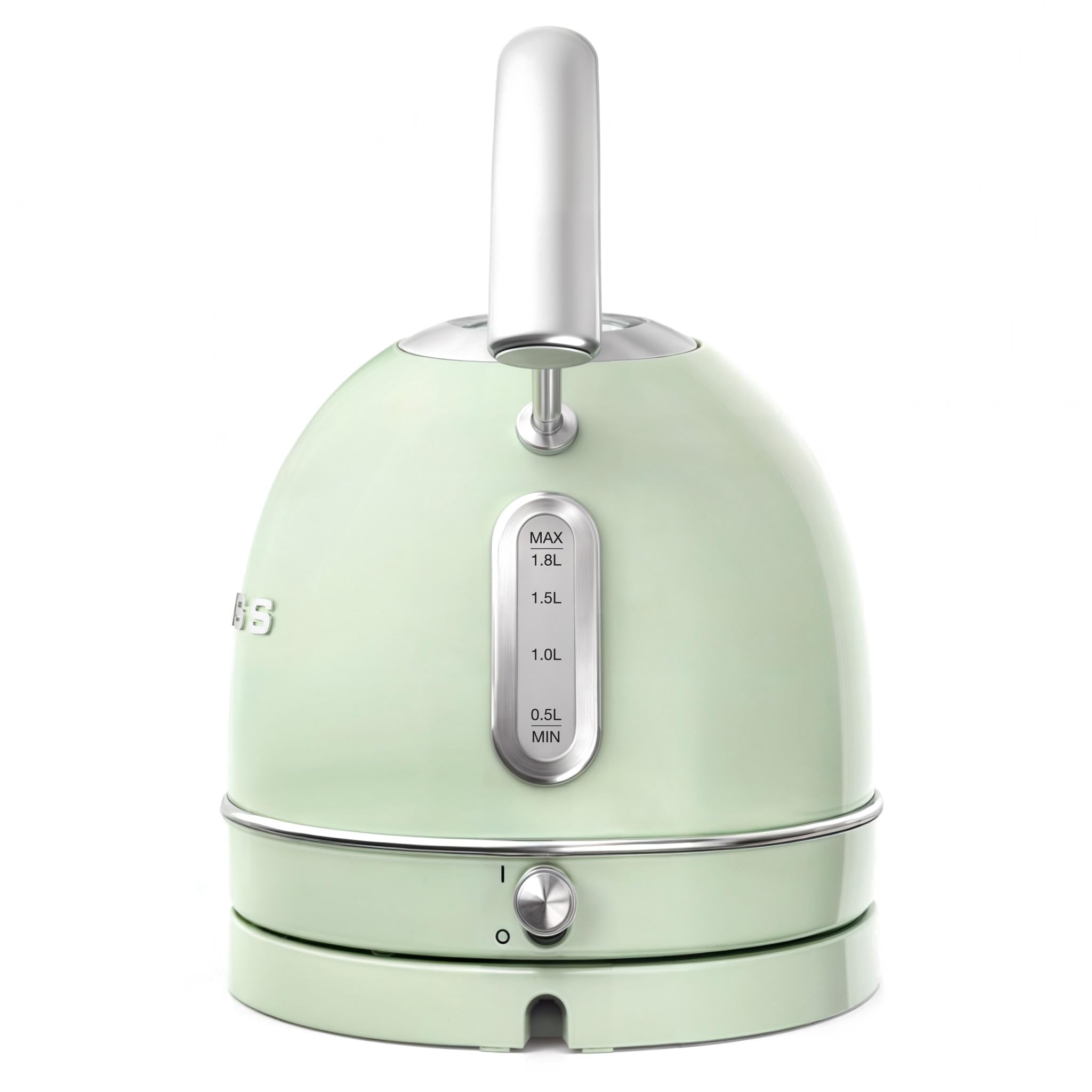 SWEISS Bouilloire électrique vintage KTL7 1,8L, Inox compacte pratique 2200W, Ébullition rapide, Niveau d'eau visible et gradué, Arrêt automatique, Socle 360°, Vert