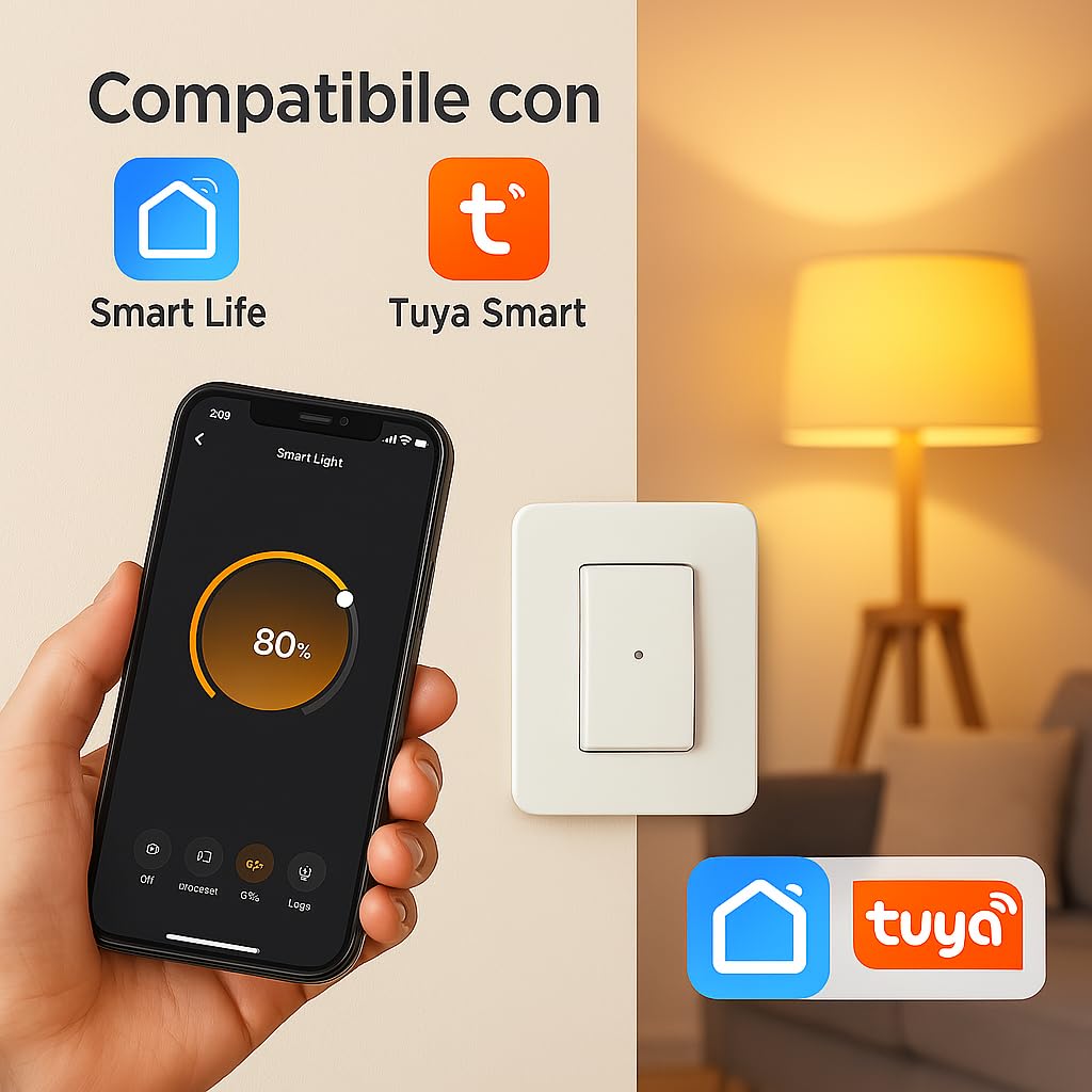 IXTRIMA Deviatore connesso Smart Wifi Tuya frutto modulo compatibile con supporti Bticino Living Nero