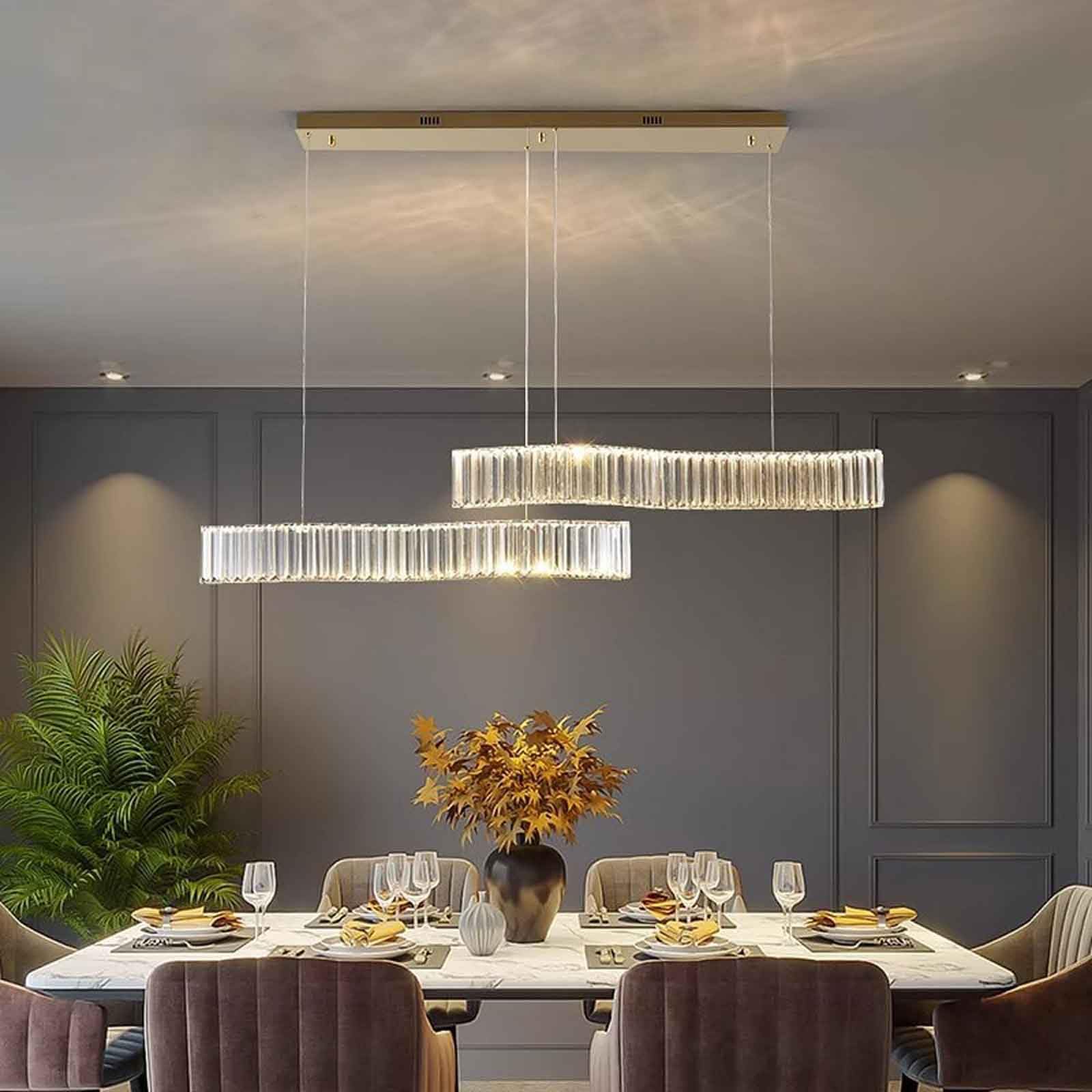 ISCBAFYX Lámpara Colgante de Cristal K9 de Lujo posmoderno para Comedor, Bar, candelabros LED, Bloque Creativo, lámpara Colgante Personalizada para el hogar, iluminación de vestidor de balcón de