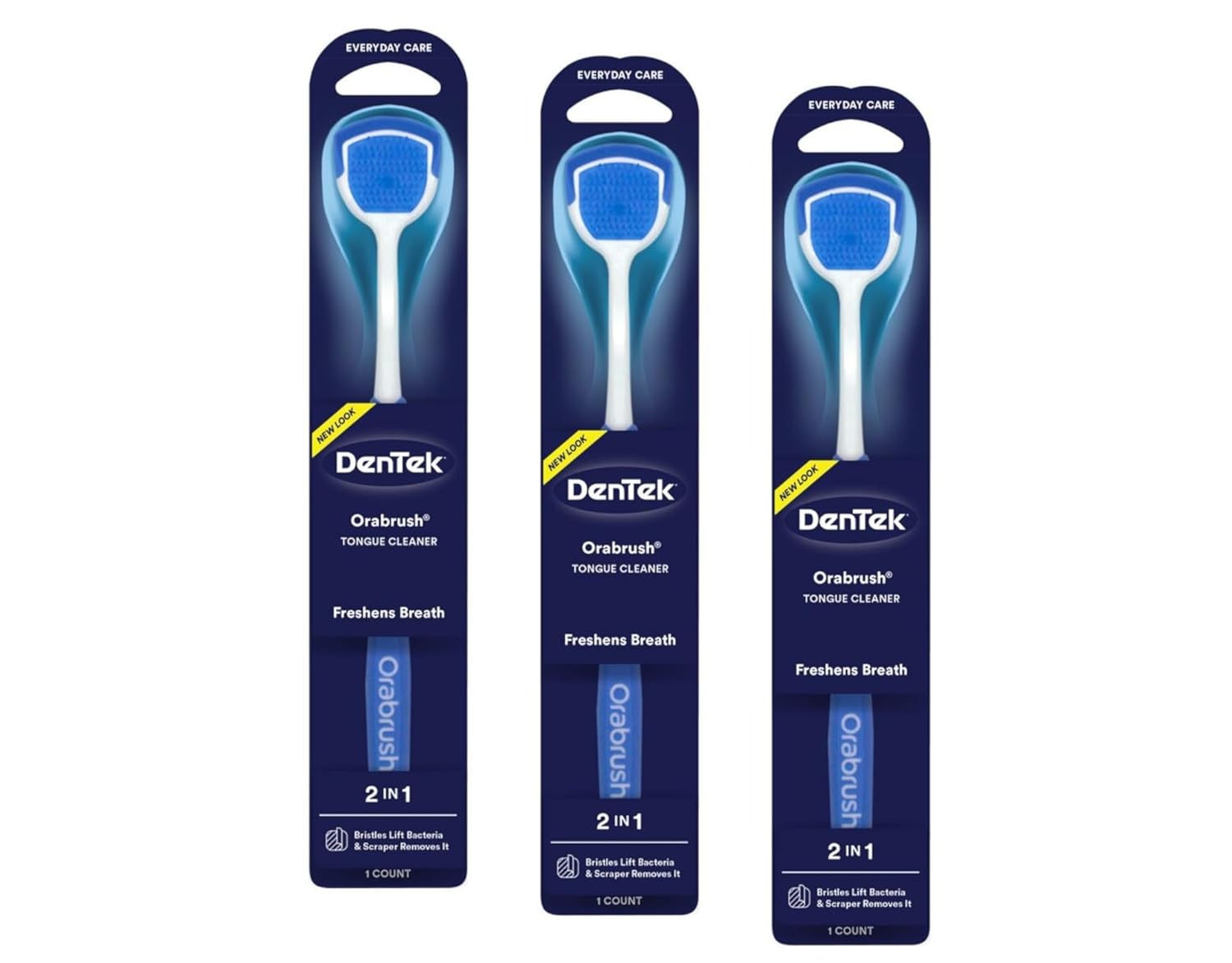 3 Pack Dentek Orabrush Tongue Cleaner (Colors May Vary)
