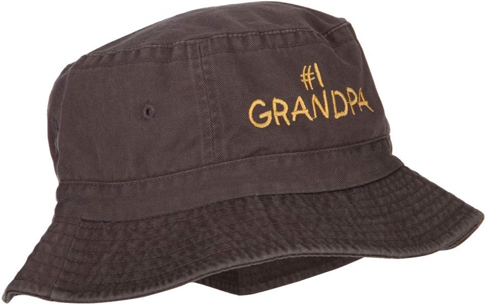 Number 1 Grandpa Embroidered Bucket Hat
