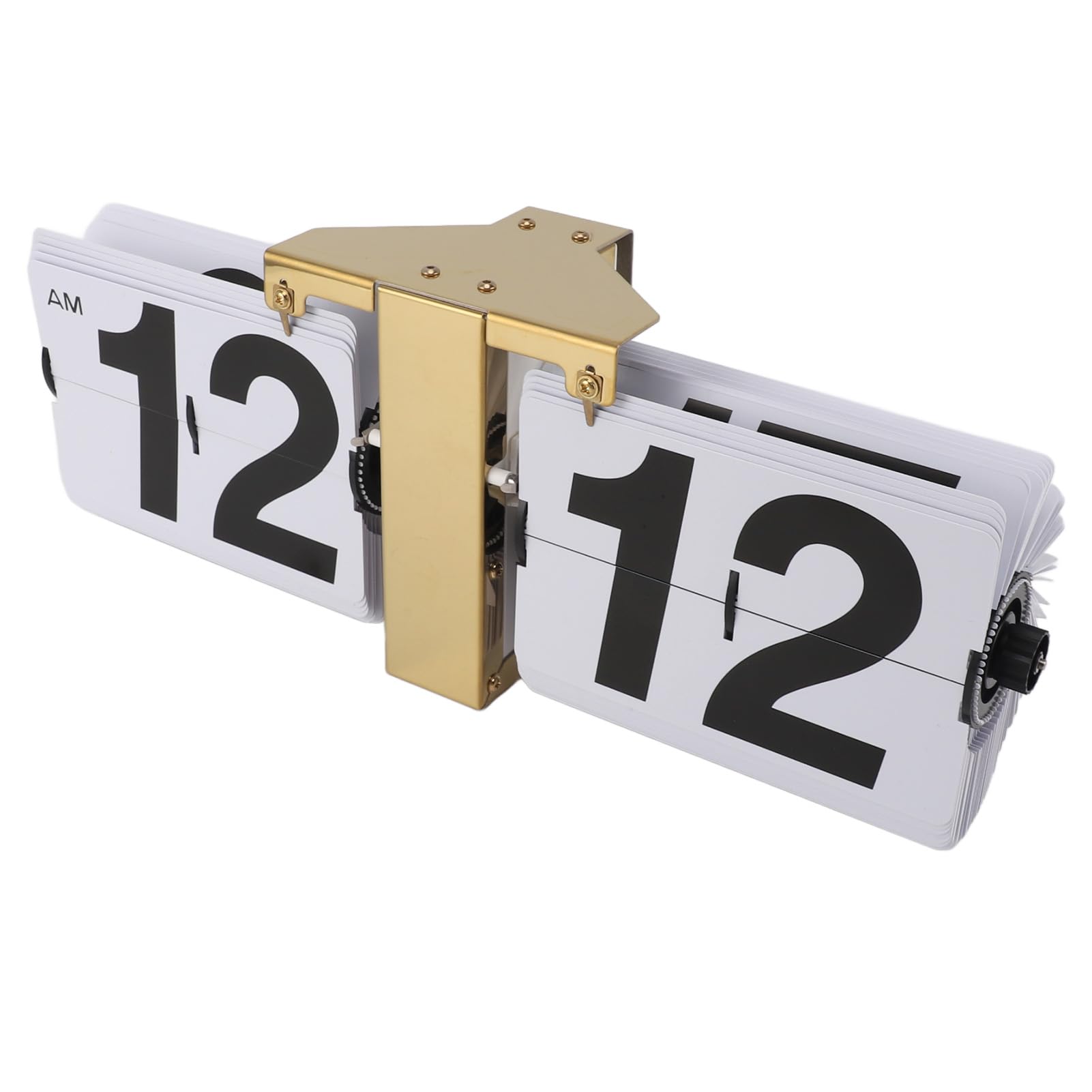 Reloj abatible de acero inoxidable con diseño retro digital dorado para pared y mesa