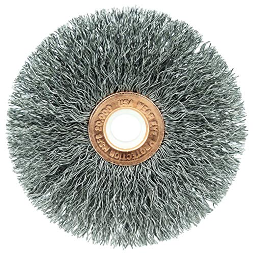 Weiler 15563 3" Crimped Wire Wheel, .0118" Steel Fill, 1/2"-3/8" Arbor Hole, Made in the USA