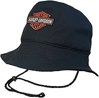 Vista 1 de Harley-Davidson Sombrero de cubo con logotipo bordado de barra y escudo para hombre - Negro