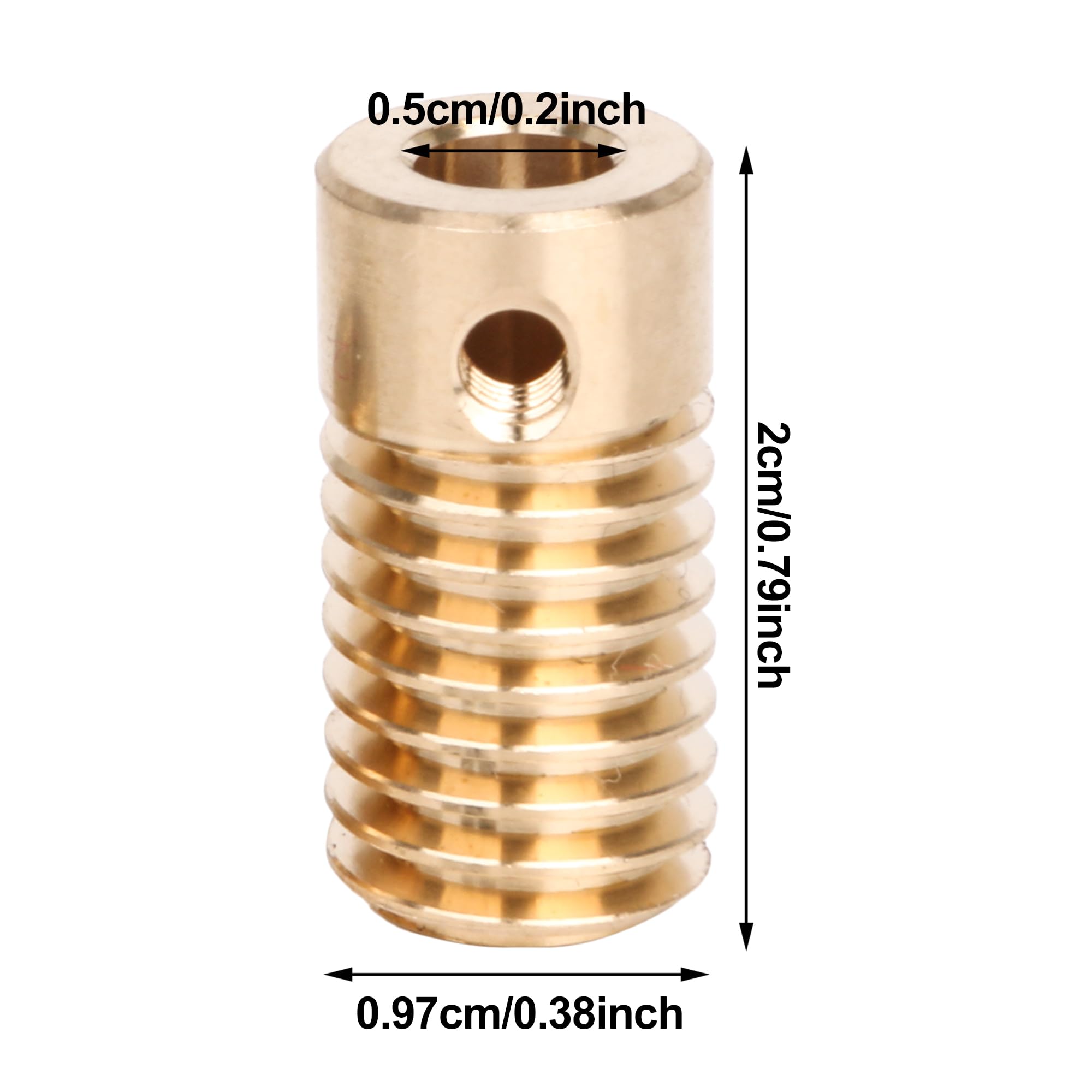 Brass Worm Wheel & Shaft - 0.5 Modulus -3