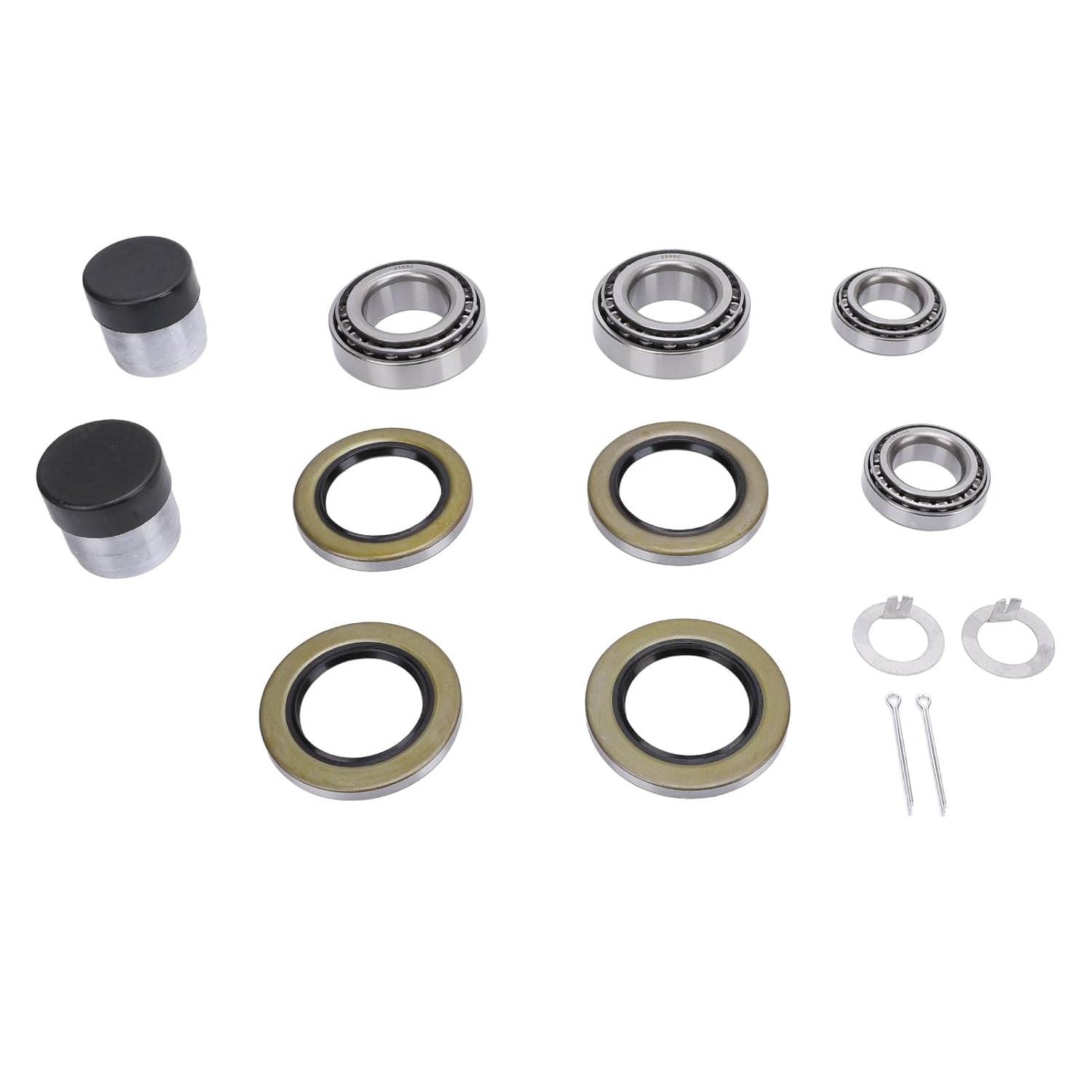 2 Sets Trailer Wheel Hub Bearing Kit with Bearing Protectors 25520 LM67010 for 1 1/4in and 1 3/4in 5200lbs Axle Spindles