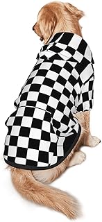 Black and White Checkered Dog Hoodie Sweaters with Pocket Hooded Clothes Apparel Costume for Medium Large Dogs