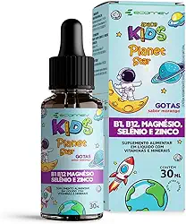 Vitamina Kids - B1 B12 Magnésio Selênio Zinco - Sabor Morango 30Ml - Ecomev