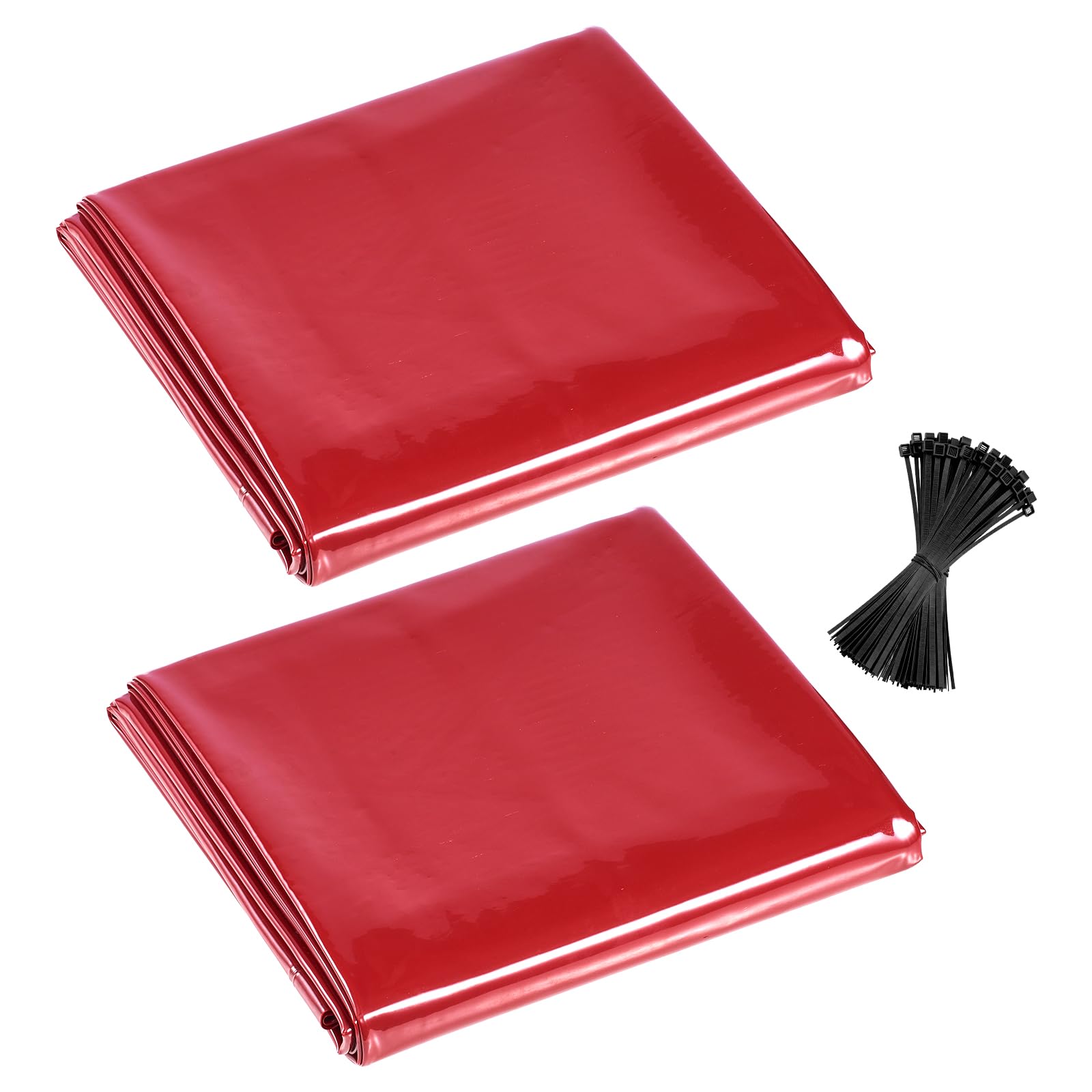 VEVOR Tenda di Protezione per Saldatura 1740 x 2340 mm 2 pezzi Tenda per Schermo di Saldatura, Schermo Protettivo di Sicurezza in Vinile Ignifugo con Protezione UV Fori per Appendere, Rosso