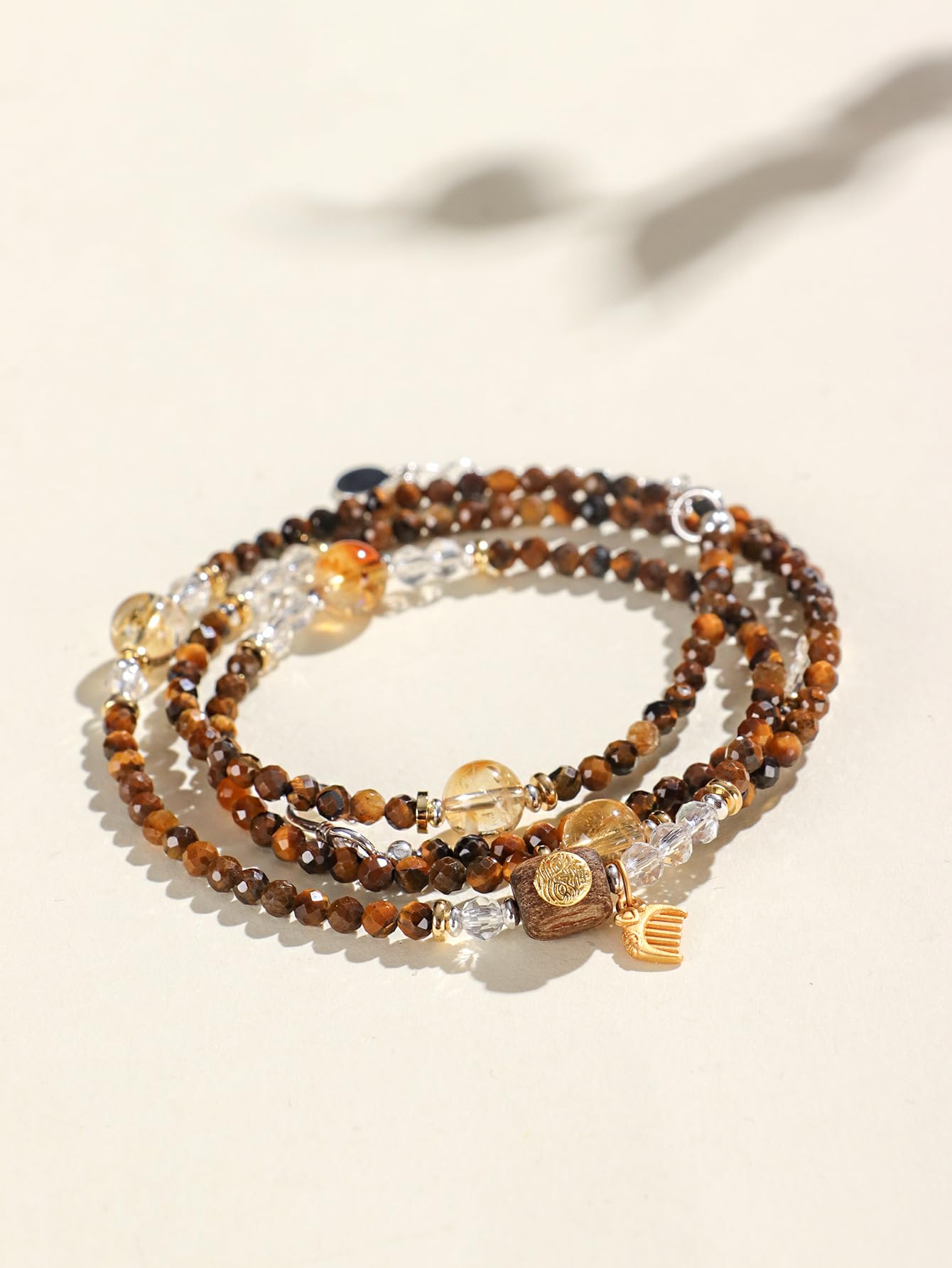 Collana Con Perline In Pietra Naturale, Bracciale Avvolgente, Perline Sfaccettate Delicate Da 3 Mm, Collana In Pietra Di Occhio Di Tigre E Legno Di Agar Per Donne E Uomini, Accessori Per Gioielli Vi