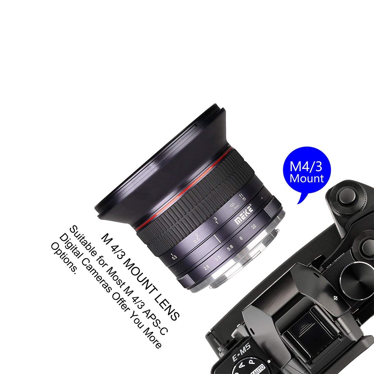 Meike MK 12 mm f/2.8 obiettivo grandangolare messa a fuoco manuale per fotocamere Panasonic Olympus Mirrorless