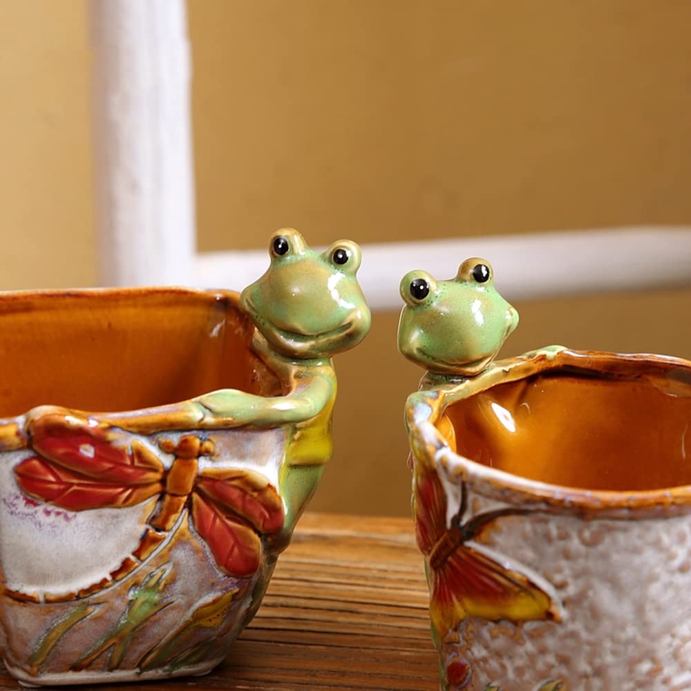 Doniczka na kwiaty doniczki ceramiczna żaba sukulent doniczka doniczki mini zwierzę kwiaty pojemniki na rośliny piórnik biuro impreza ozdoba
