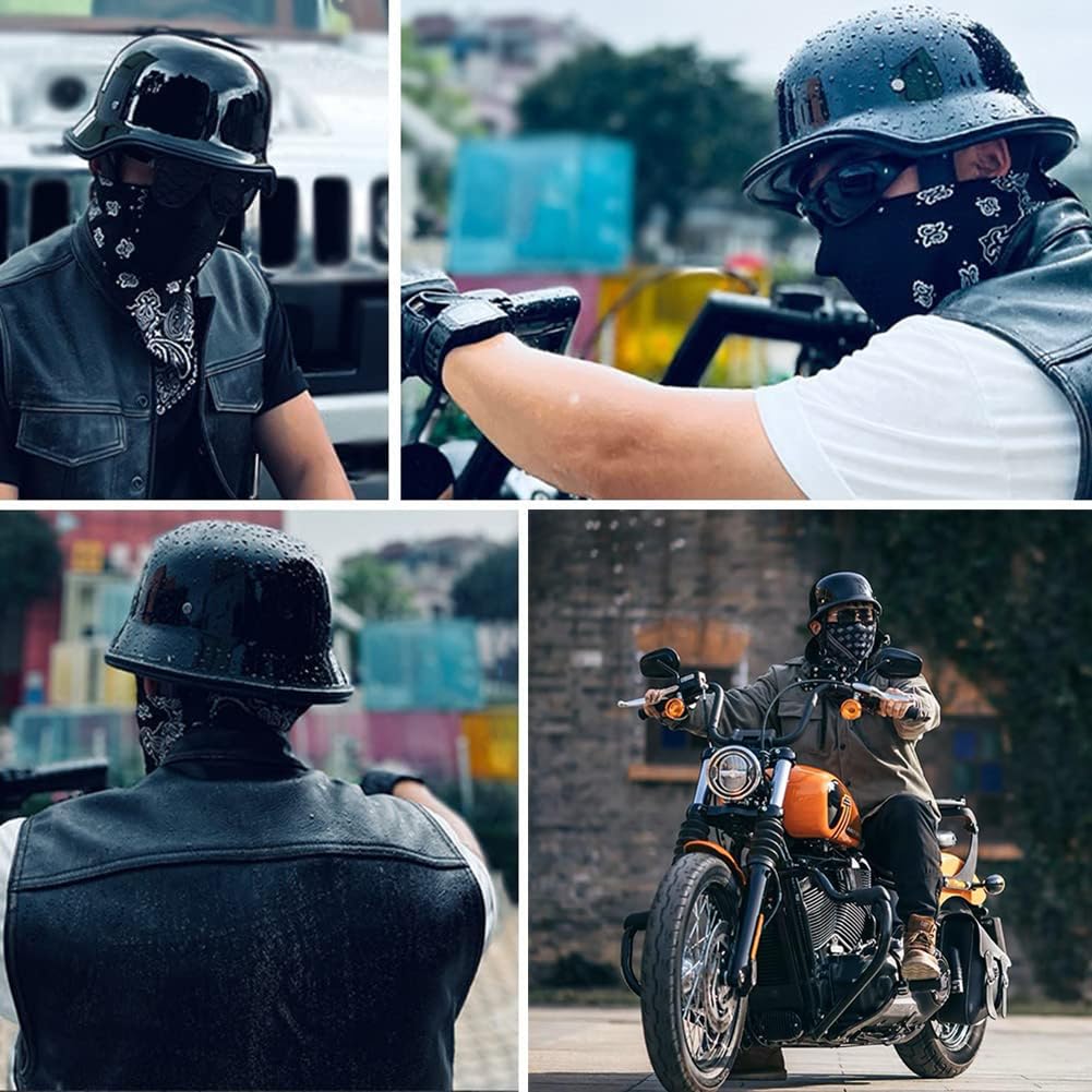 Mezzo Casco Jet Moto retrò Casco Scodella Portatile, Casco Moto Aperto Stile Tedesco, ECE Omologato Portatile Mezzi Caschi retrò Casco per Uomo Donna Biker Cruiser Scooter Touring