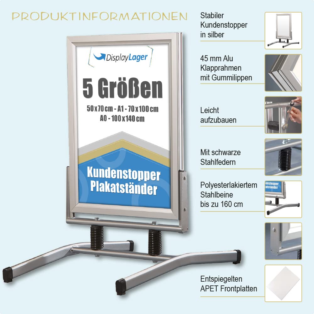 DisplayLager - Kundenstopper Wind-Line Lux, 45mm Alu Klapprahmen (A0)