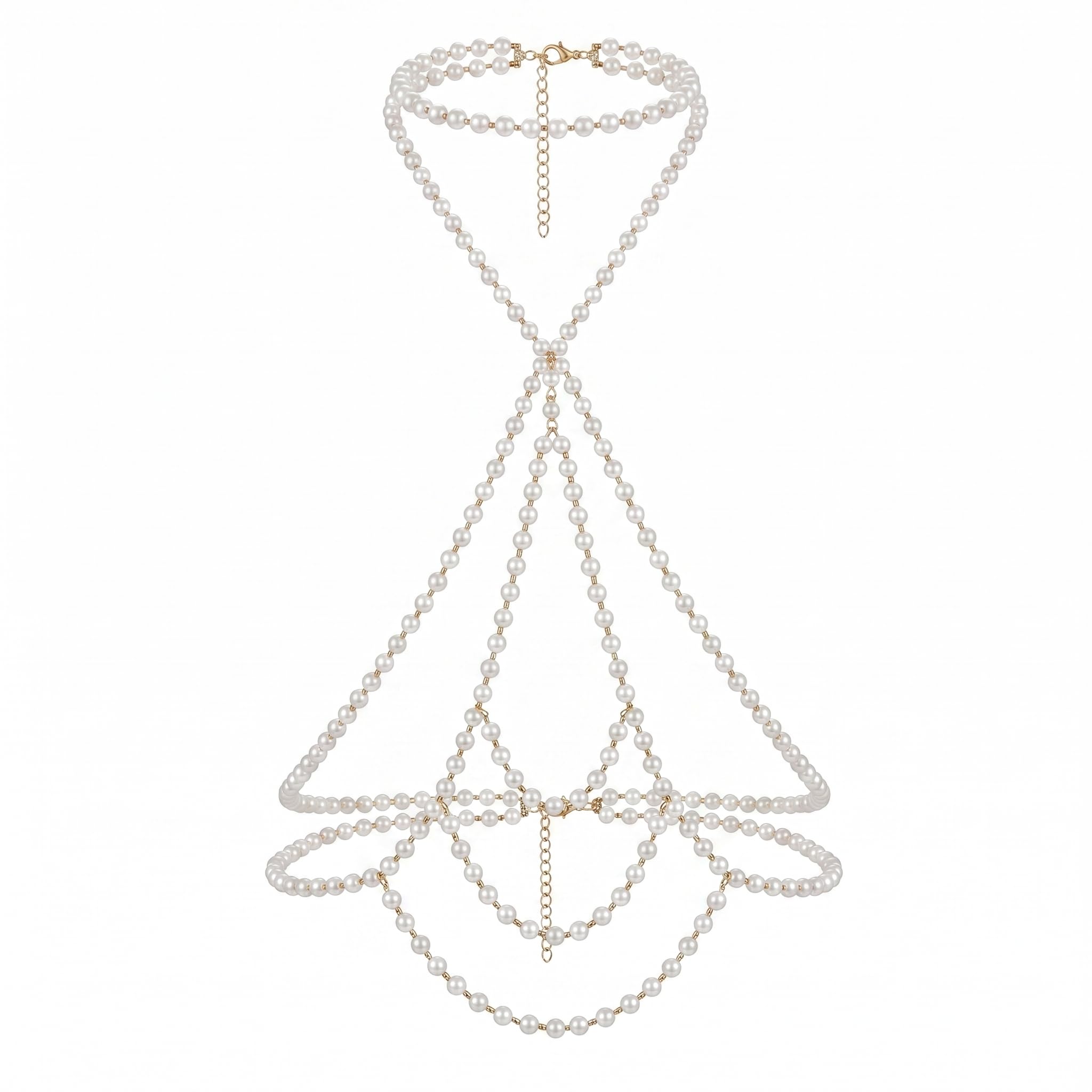 Sexy Summer Beach Pearl Body Chain Jewelry - Trendy Waist Bra Chain Necklace for Women-image-21