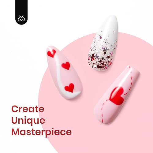 Miniatura 4 de Beetles - Juego de esmaltes de uñas de gel, 6 colores, rosa, rojo, esmalte de gel de uñas de primavera y verano, colección Fall in Love, gel rosa