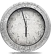 Waterproof Wall Clock, Battery Operated Hanging Wall Clock with Humidity Temperature, Vintage Non...