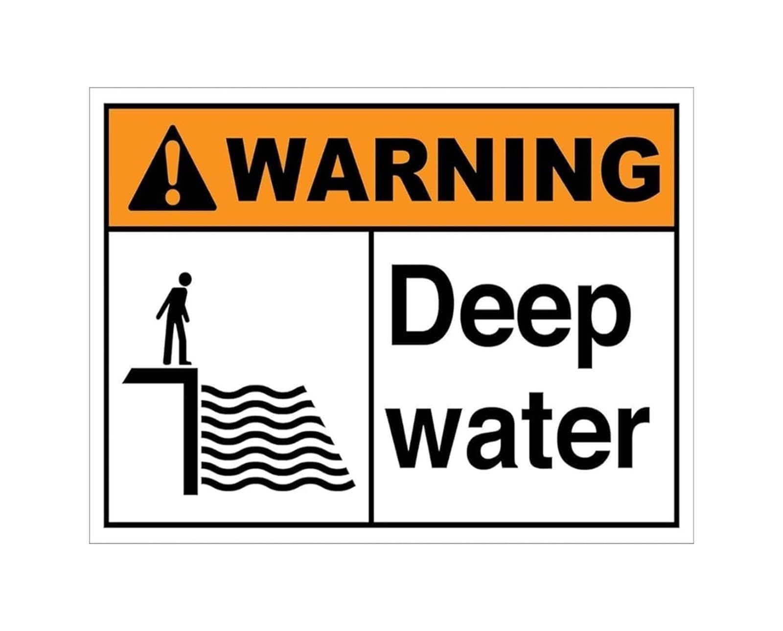 AUOQKQUT Vintage Warning Sign Metal Tin Sign Deep Water Retro Tin Sign for Man Cave Wall Decor Bar Basement Nautical Theme Decor (8 X 12 inch)