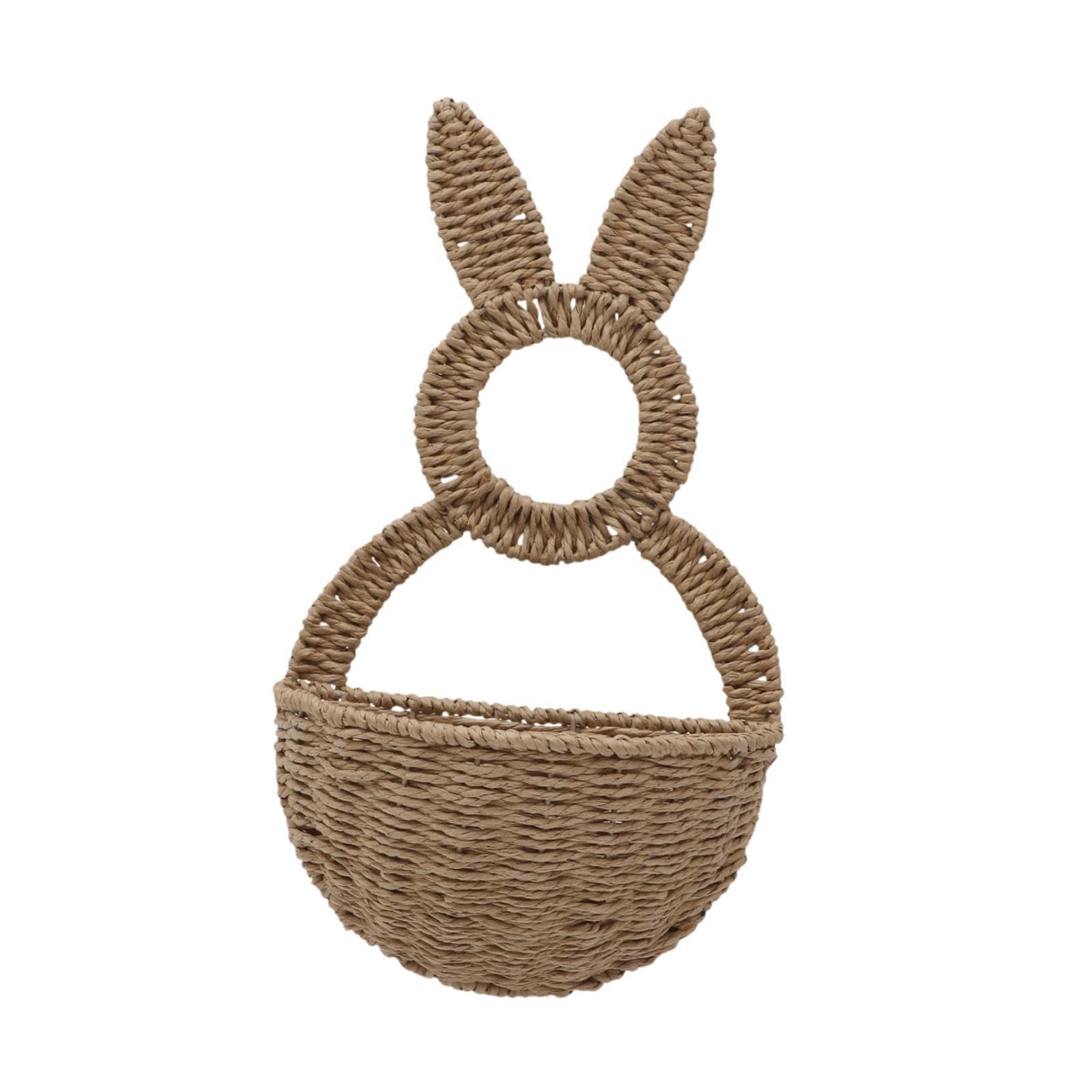 Hasengeflecht Korb, Eleganter Wandkorb Zum Aufhängen für Blumen Und Eier, Ostern, Tür, Garten