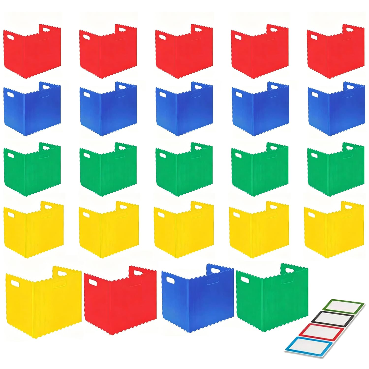 24 Pack Colorful Desk Privacy Dividers, Partitions for Students to Help Them Concentrate During Tests, Plastic Privacy Screen with 72 Self-Adhesive Strips for Students, School Desks, Libraries