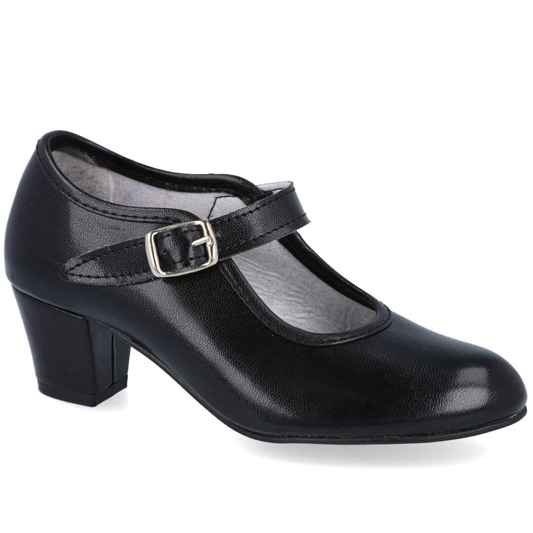 Creaciones Pasos DE BAILE15 Zapatos Flamenca - Sintético para: NIÑA Color: Negro Talla: