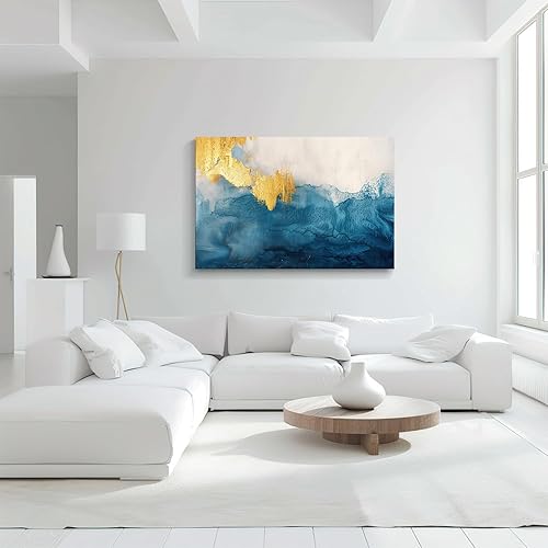 Miniatura 61 de Lienzo artístico para pared, pinturas de arte abstracto, fantasía azul, grafiti colorido sobre fondo blanco; decoración artística moderna para sala