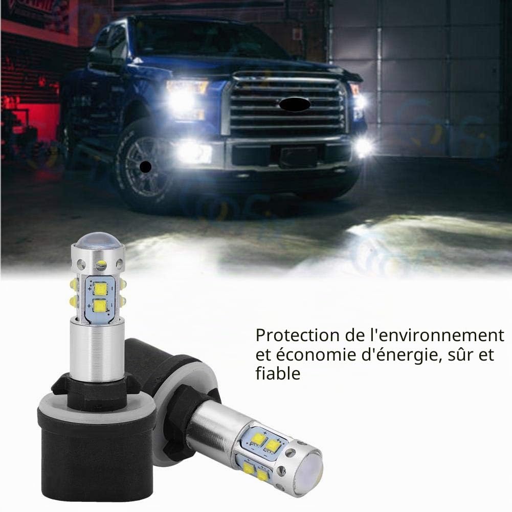 EBTOOLS pour 885 50w Bulbs LED Ampoules LED de Voiture, 880 899 6000K Blanc 50W Ampoules de Phare à LED