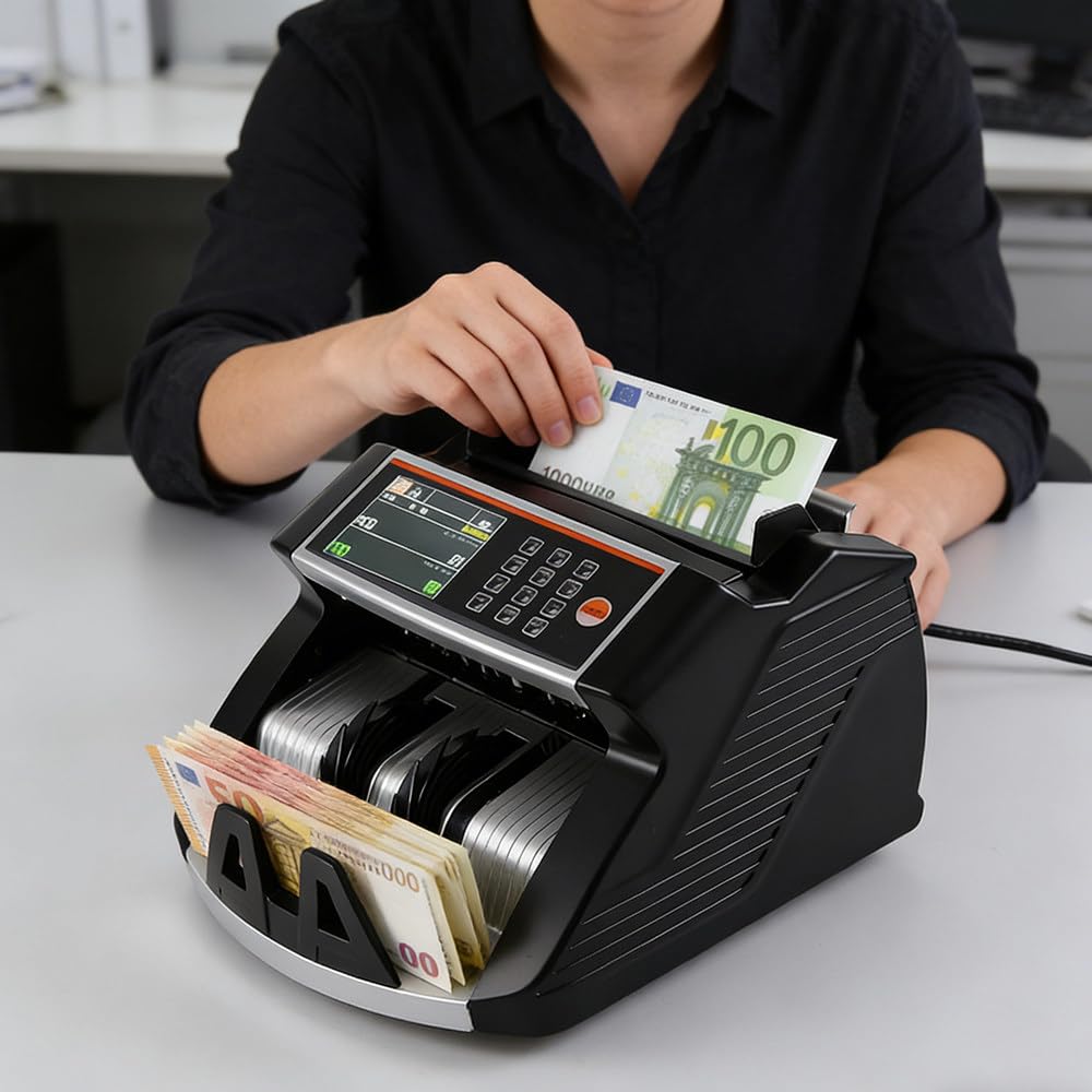 Contabanconote, Con Valucount, Con Rilevamento Di Banconote False Uv/Mg, 900 Banconote/Minuto, Con Display A Led, Supporta Usd/Eur/Gbp, Modalità Di Aggiunta E Conteggio In Batch