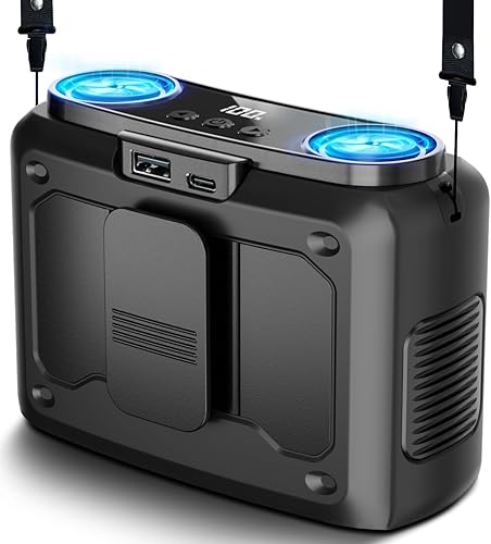 chillgo Ventilador portátil de 20000 mAh, motores duales de alta velocidad Ture con un 200% de flujo de aire potente, hasta 135 horas y ventiladores