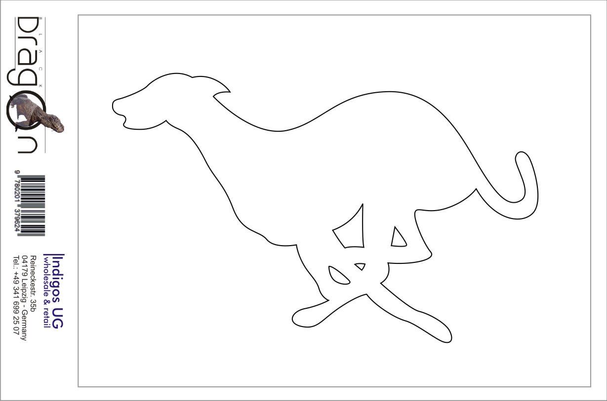 INDIGOS UG Adesivo Auto Greyhound Bianco 139x88mm - JDM Die Cut