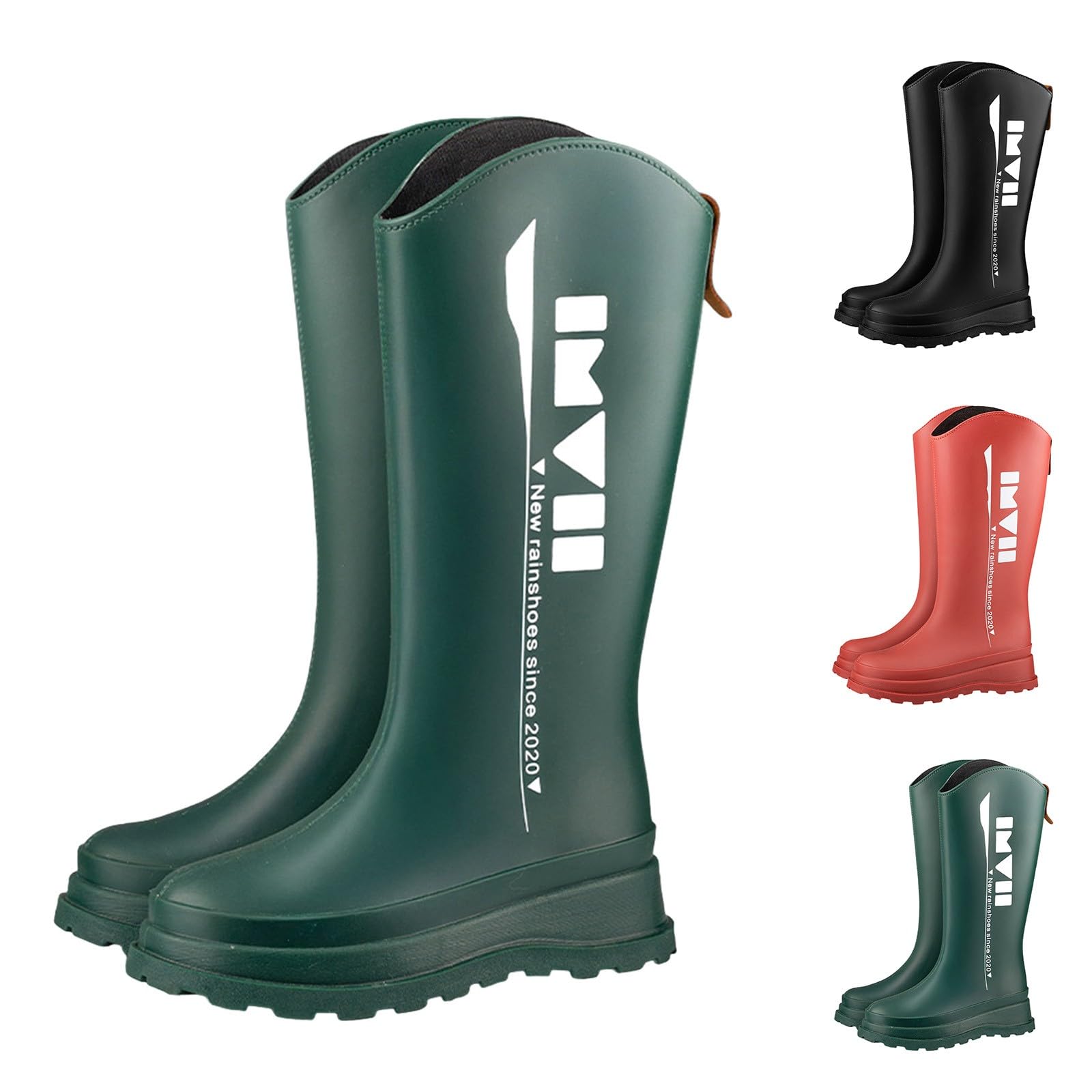 Generisch Botas de lluvia altas para mujer, largas, impermeables, de goma, antideslizantes, suela gruesa, antideslizantes, cómodas, duraderas, para jardín, cocina