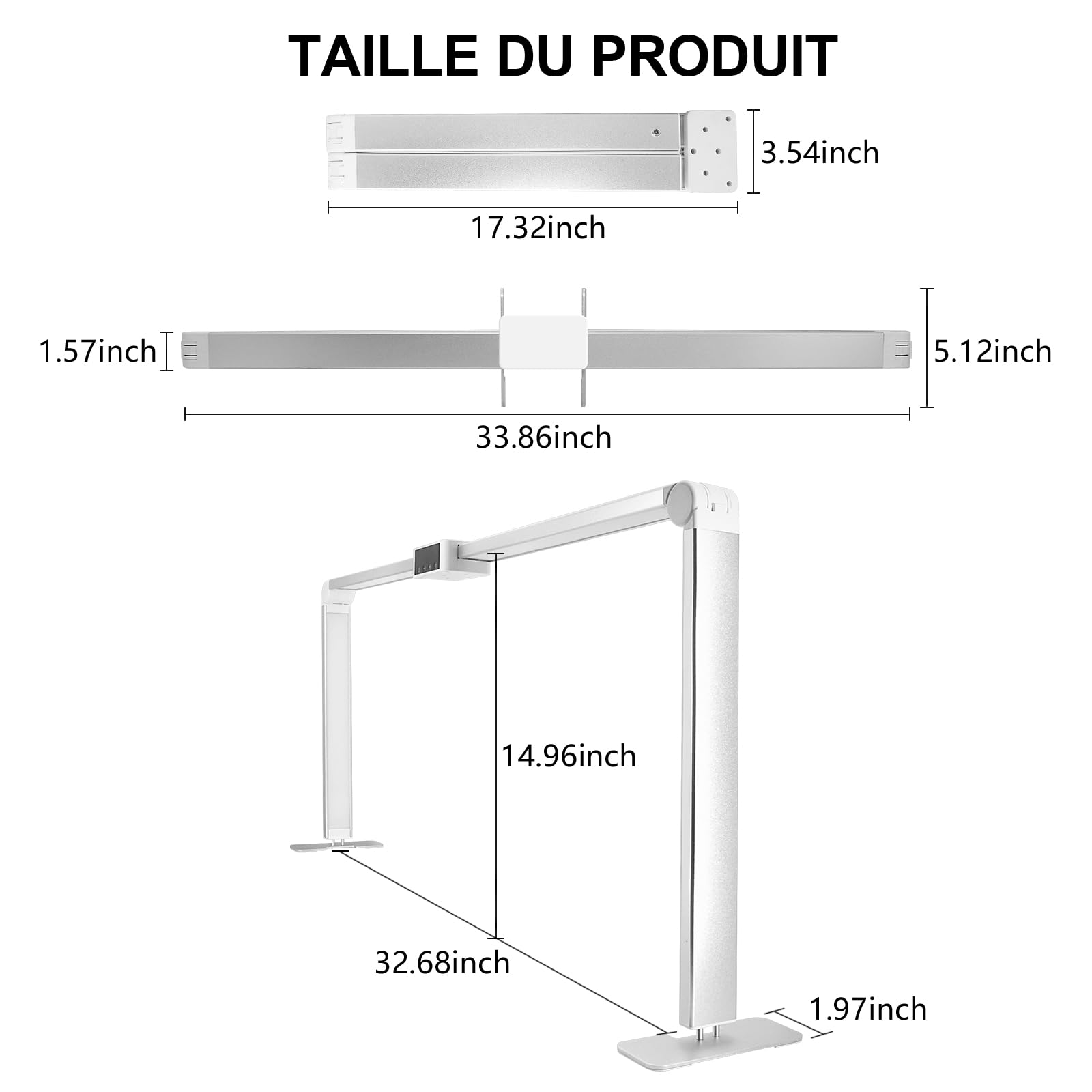 Lampe de Table pour Ongle,Lumière de Bureau Pliable pour Ongles,Lampe Extension de Cils écran Tactile pour Manucure,3 Modes de Couleur & Luminosité Réglable