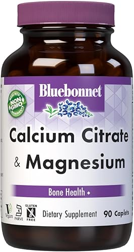 BlueBonnet Calcium Citrate Plus Magnesium Caplets, 90 Count