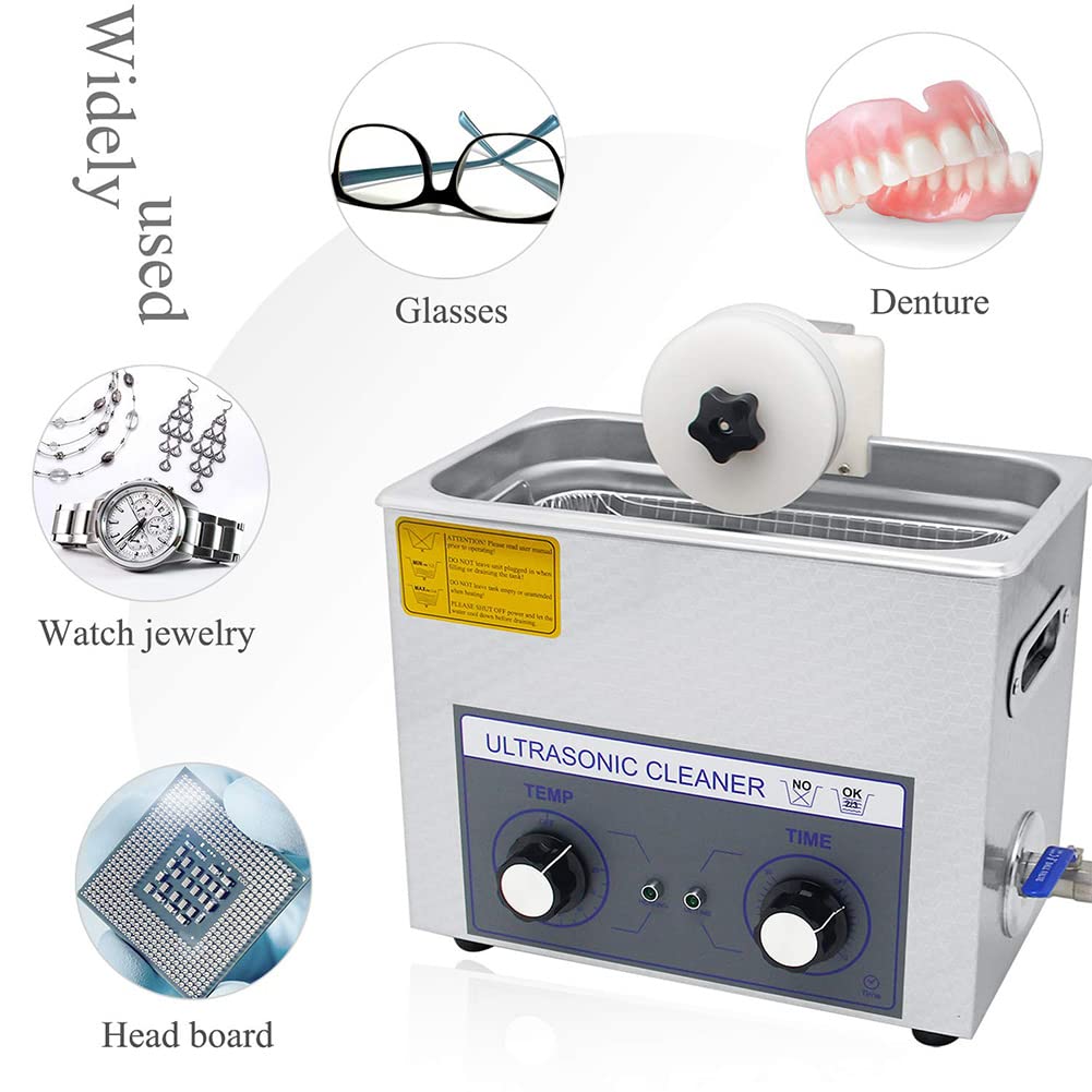 Pulitore portatile per dischi in vinile con timer e lavaggio automatico a doppio lato per gioielli, orologi, occhiali e protesi, capacità 0,6 l