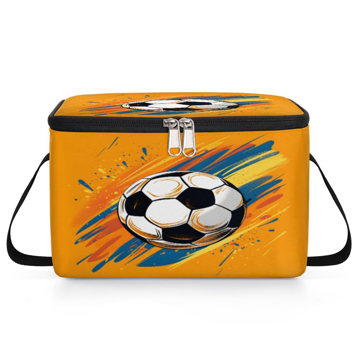 GzLeyigou Soccer Sport Ball Lunch Bags for Women Men 9 Cans, Hot & Cold Food Delivery Bag Insulated Grocery Bag Insulated Lunch Box Cooler Bag for Office Work Picnic Beach