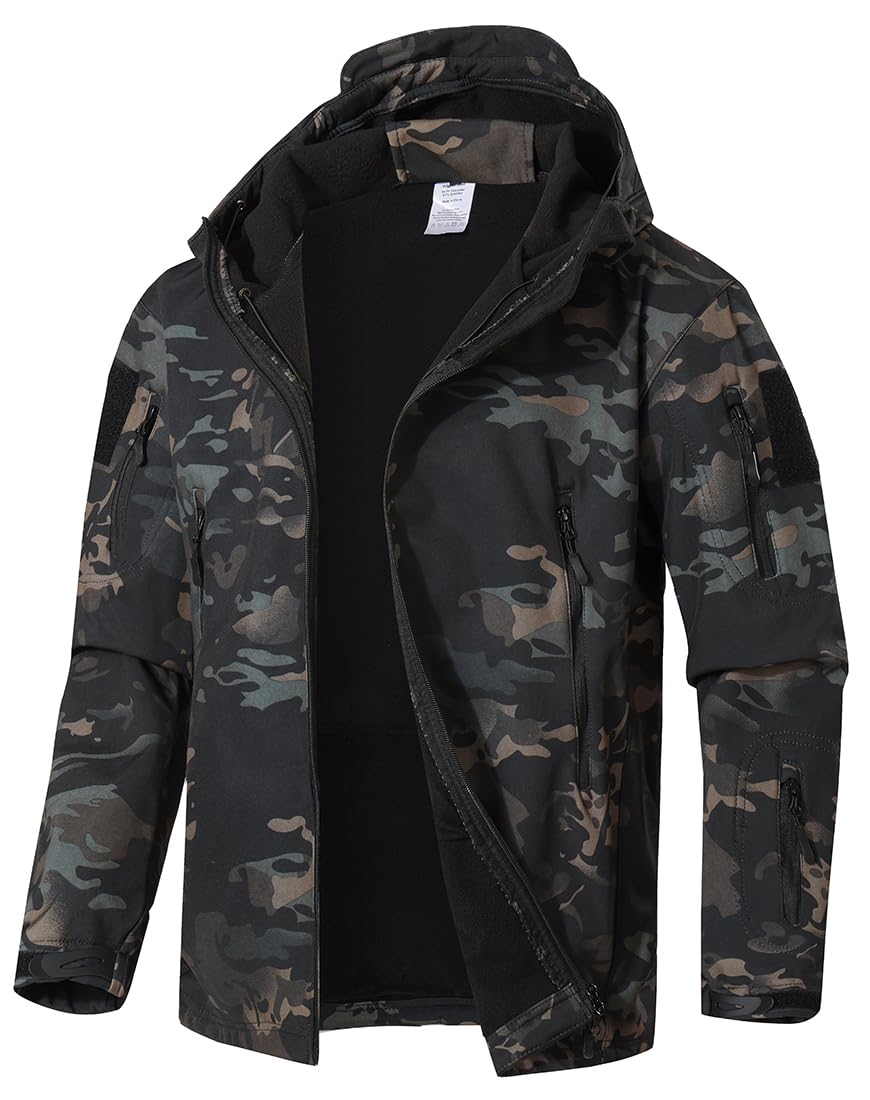 WINKEEY Veste Homme Coupe Vent Blousons Homme Camouflage Veste Manteau Homme Automne Hiver imperméable Veste de Pluie