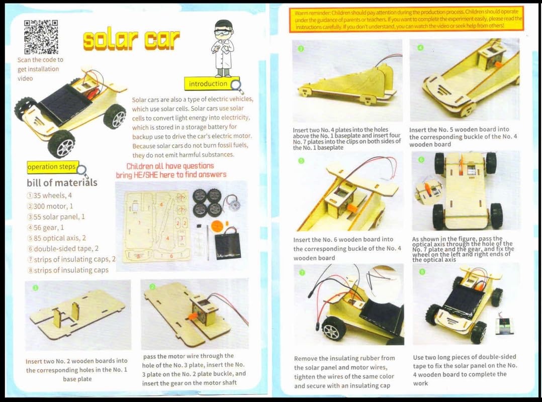 ERH India DIY Solar Panel Cell Toy Car Kit Science Project Experiment Working Model for School Students Kids - Image 6 thumbnail