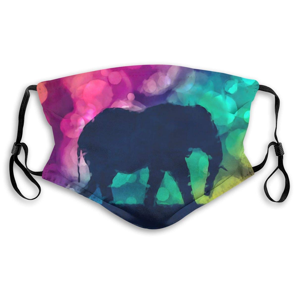 PAUFOGA Custom Face Mask with Replaceable Filters Activated Carbon Mask for Sleeping Running, Painting Washable Skin-Friendly Insert Filters Breathing Mask, Psychedelic Pop Art Elephant African