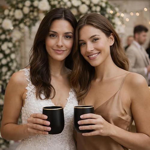 Miniatura 8 de Oojami 40 vasos de 12 onzas irrompibles de plástico sin tallo, para vino, champán, whisky, elegantes, duraderos, desechables, para interiores y