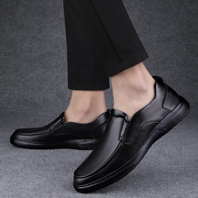 Mens Oxford Dress Shoes Outdoor Evening Wedding Casual Low Top Shoe Breathable Genuine Leather Slip-on3